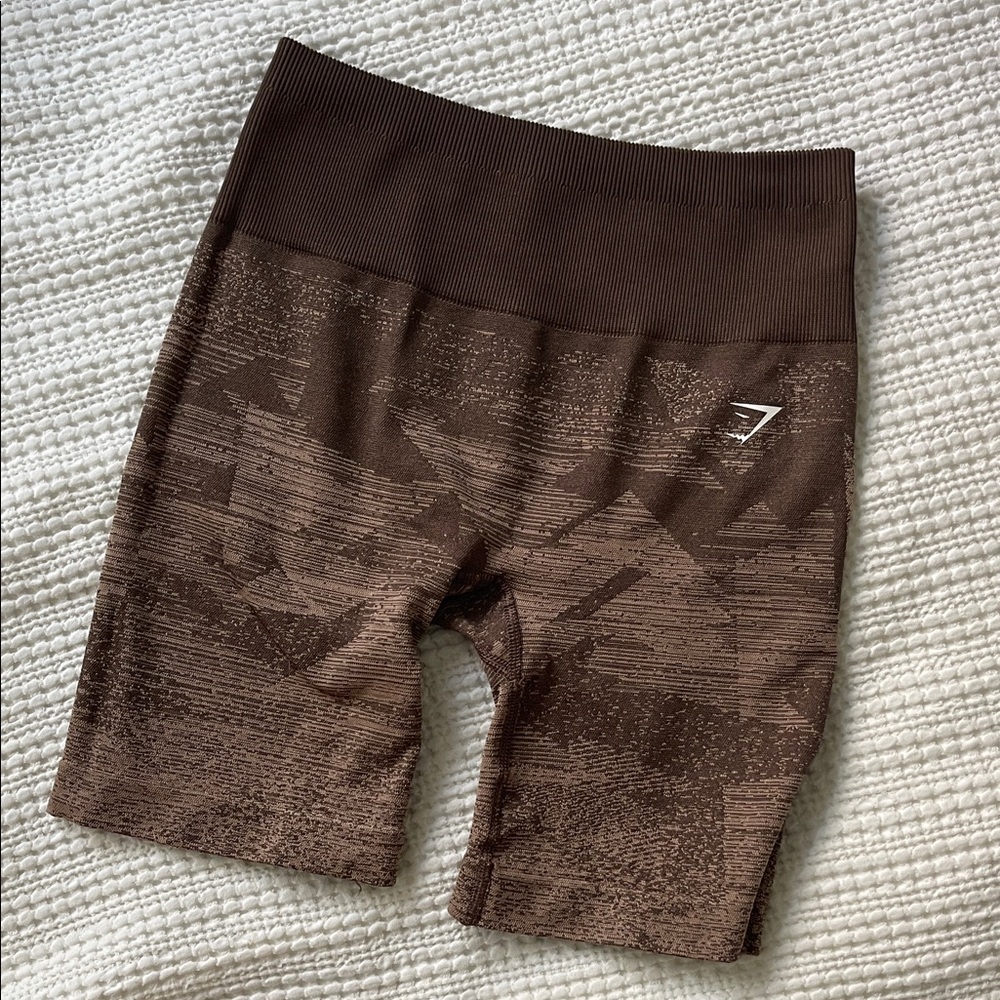 Gymshark Brown Seamless High-Rise Bike Shorts